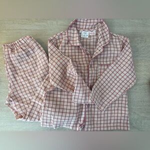4t kids Zara Pink and White plaid flannel pajama set